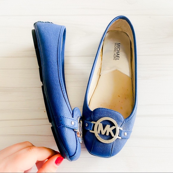 blue and silver loafers